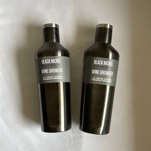 Thirstystone 25 oz Black Nickel Wine Growlers Set if 2